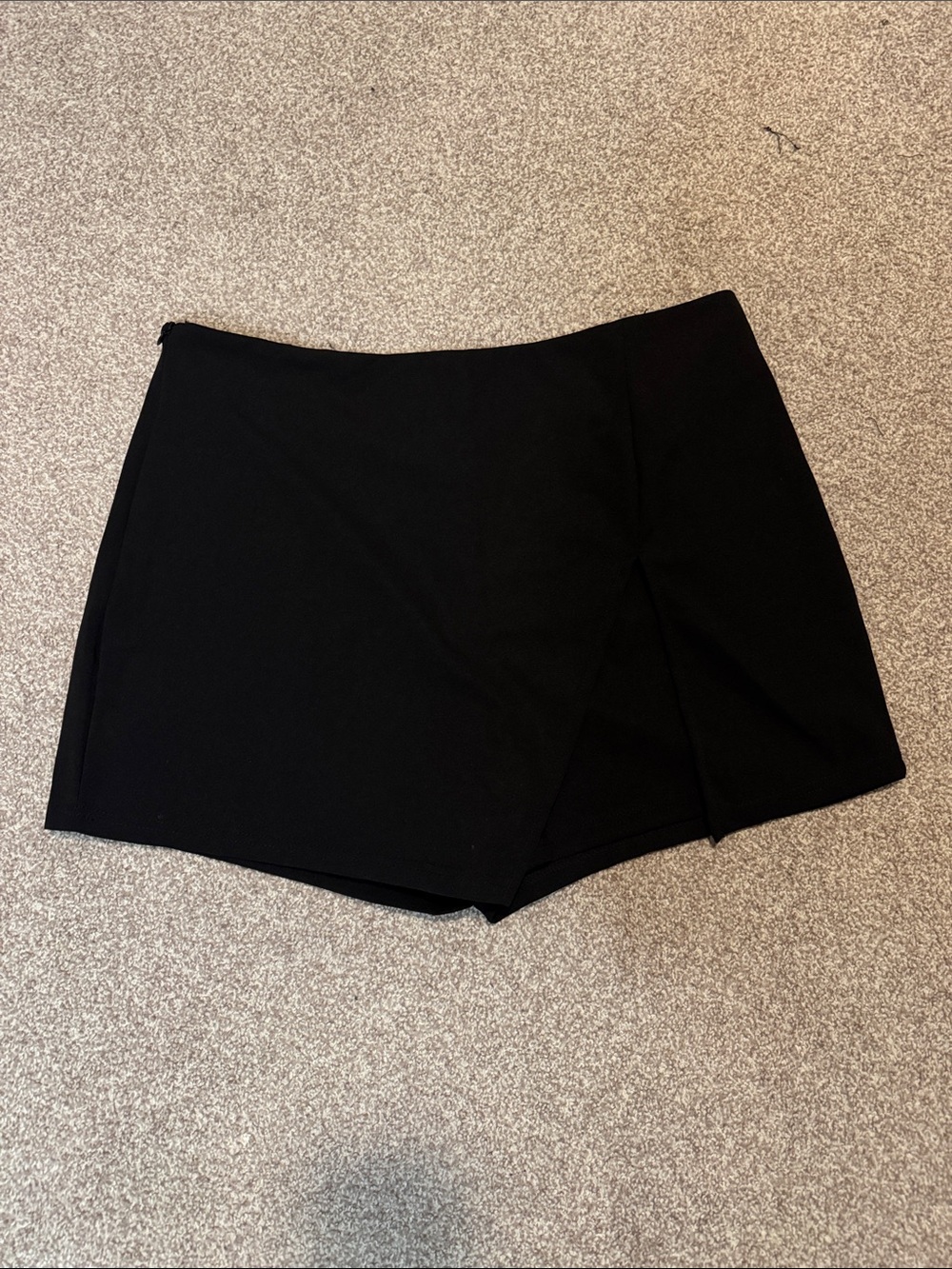 Black Asymmetrical Mini Skort